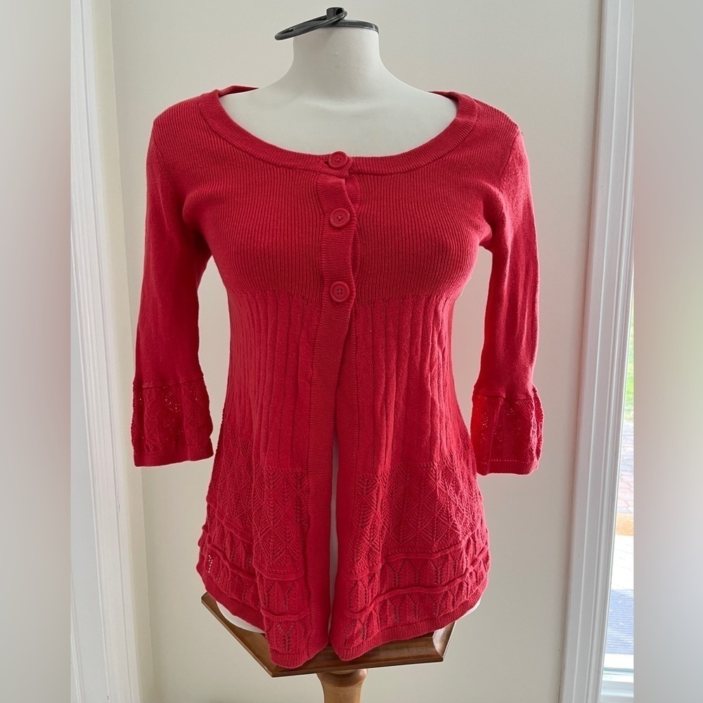 Pink Justice cardigan sweater size 16 junior or ladies small